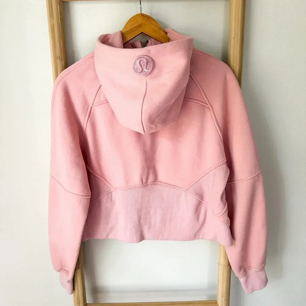 Lululemon Scuba Half Zip Hoodie Pink Cropped XS/S Oversized